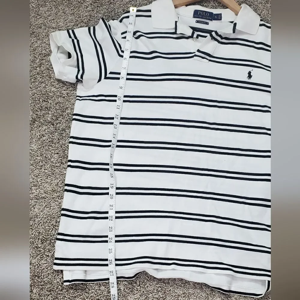 Polo Ralph Lauren Black & White Striped Polo Shirt